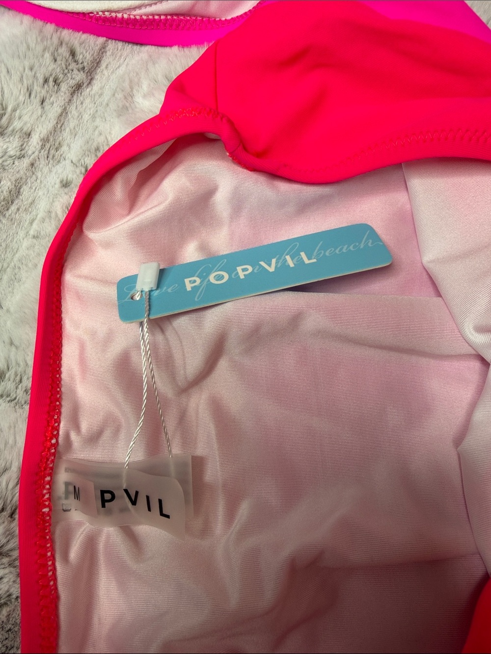 NWT Popvil neon pink bikini size medium - Picture 5 of 6